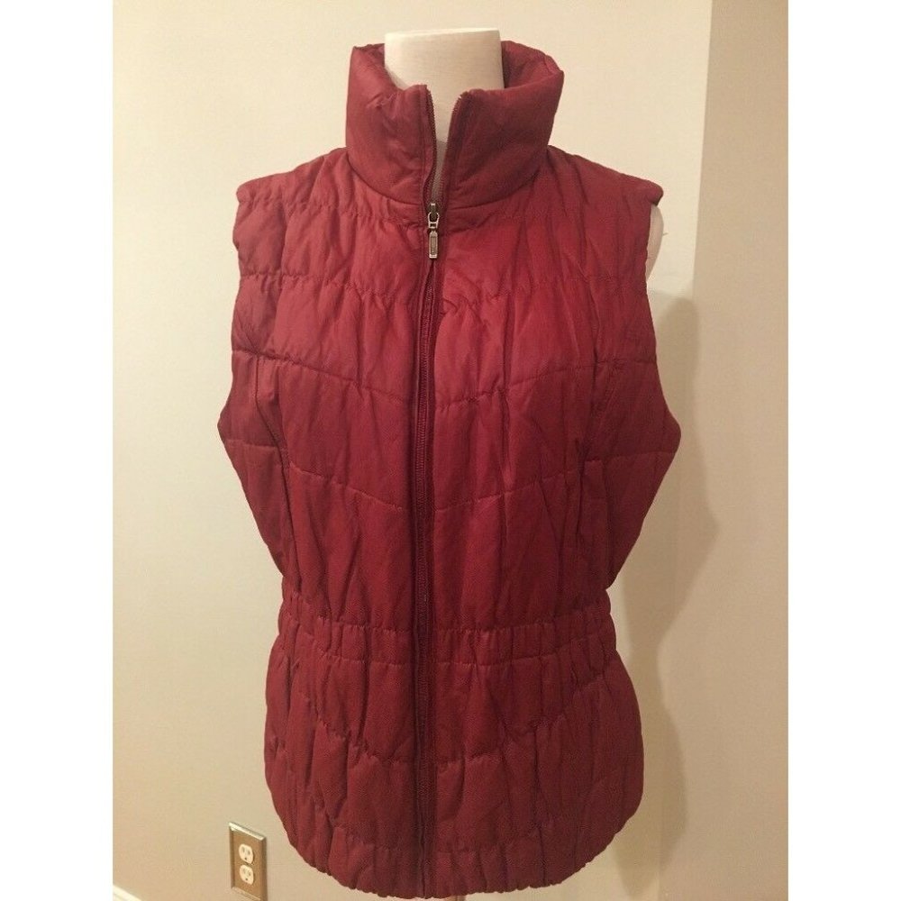 Coldwater Creek  Womens XS Clay Rust Matte Puffer Vest Jacket Zip Front